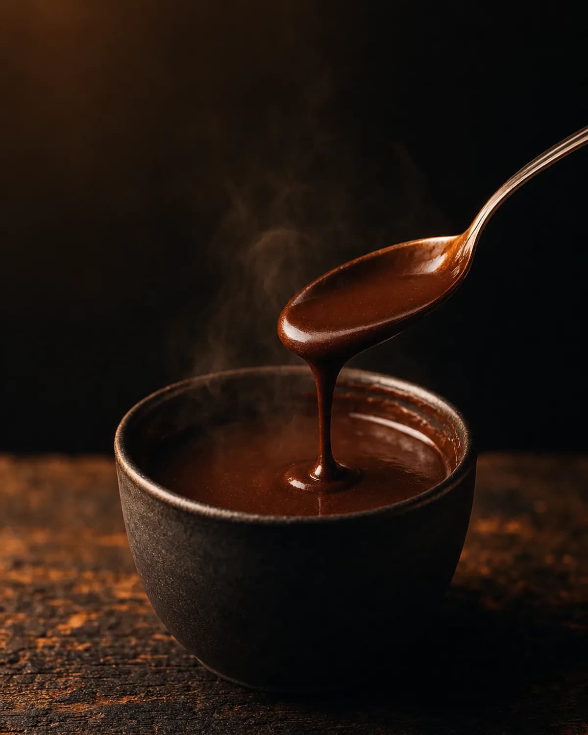 Tasse de chocolat chaud épais avec vapeur
