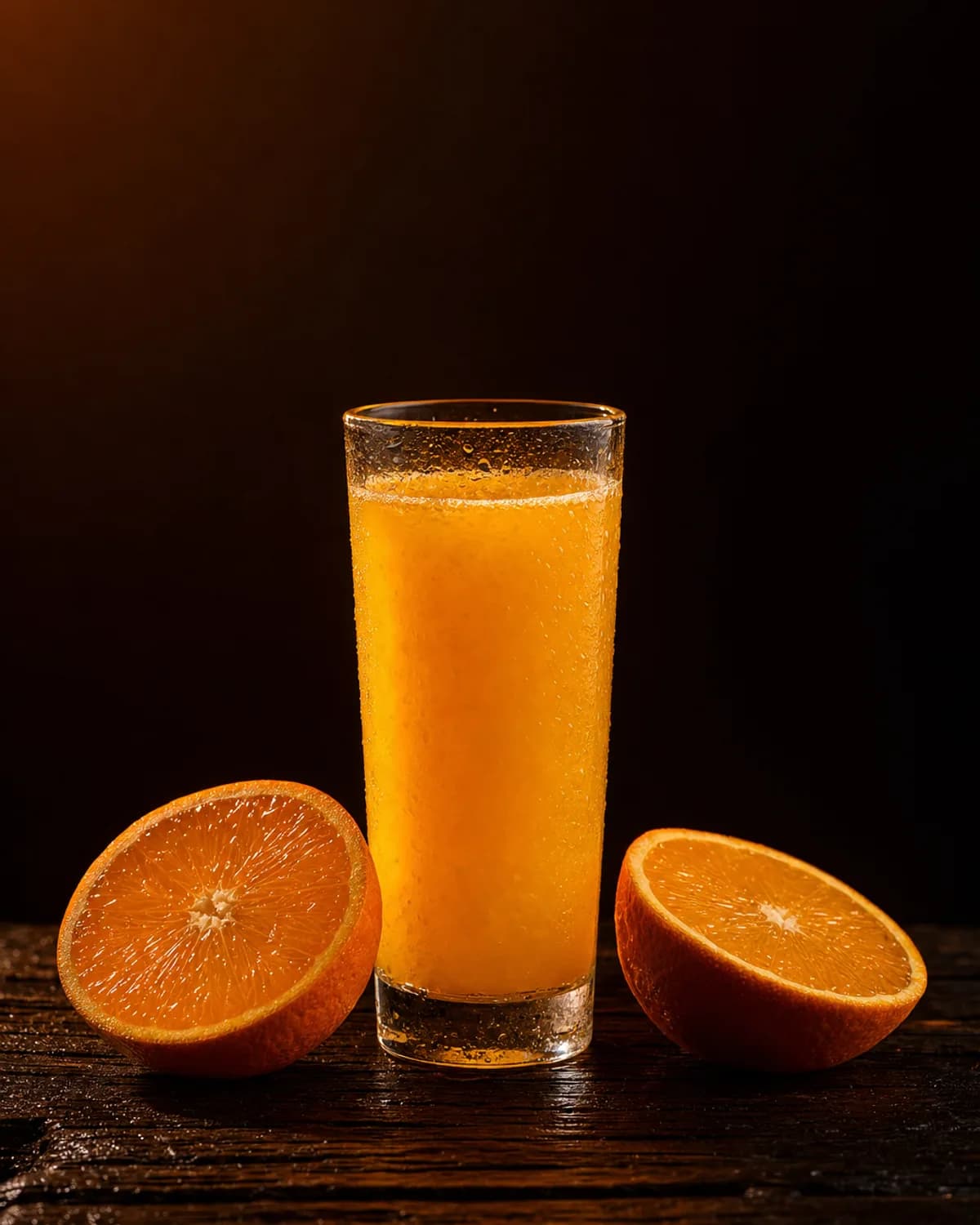 Verre de jus d'orange fraîchement pressé